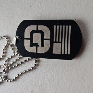 Dango Products Mens Black and Silver Dog Tag Necklace